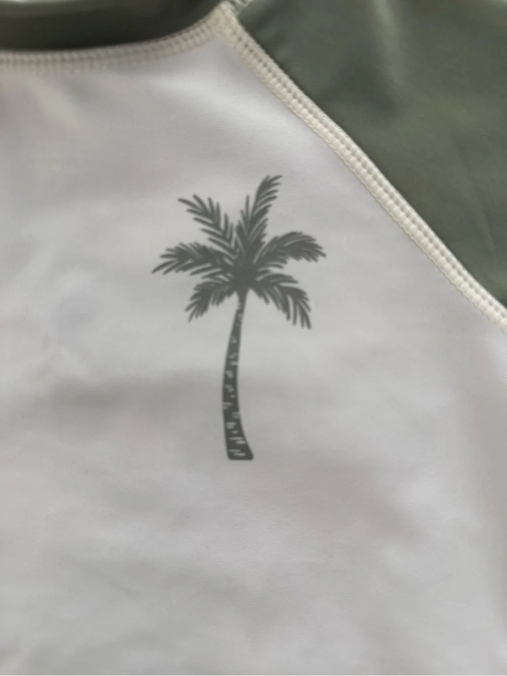 Tommy Bahamas Toddler Palm Print Rashguard Swimsuit Set‎ boys 18M - White & Sage